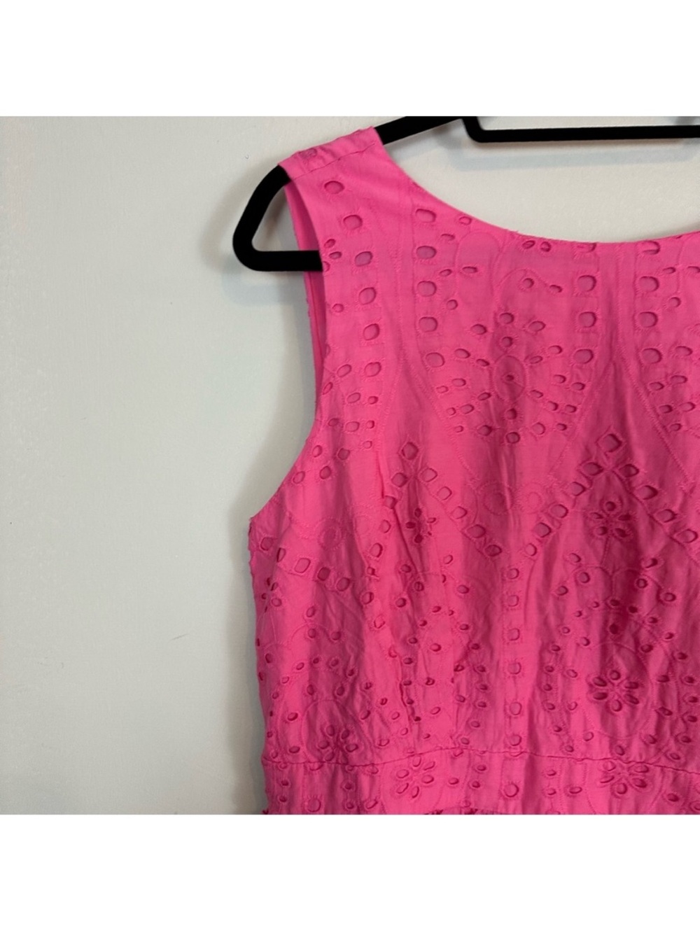 Sleeveless Pink Eyelet Midi Dress - Picture 4 of 9